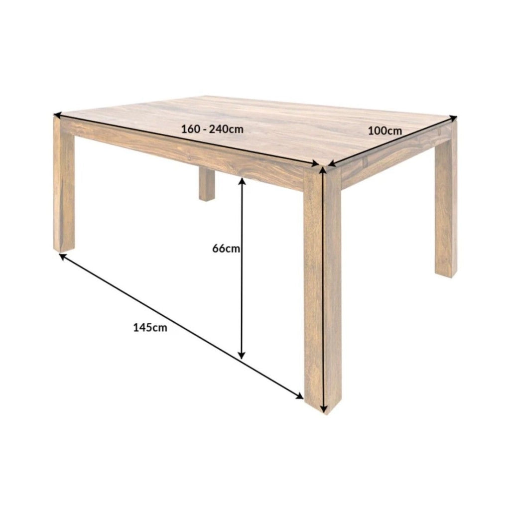 Tavolo da pranzo TAVINA 160–240 cm – Tavolo allungabile in legno massiccio di Sheesham verniciato