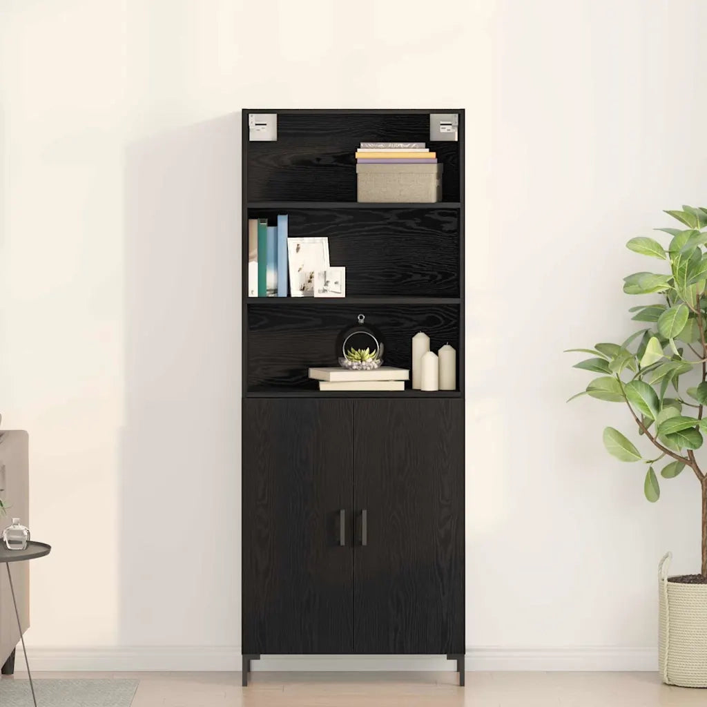 Credenza Rovere Nero 69,5 x 34 x 180 cm Legno multistrato 3333094