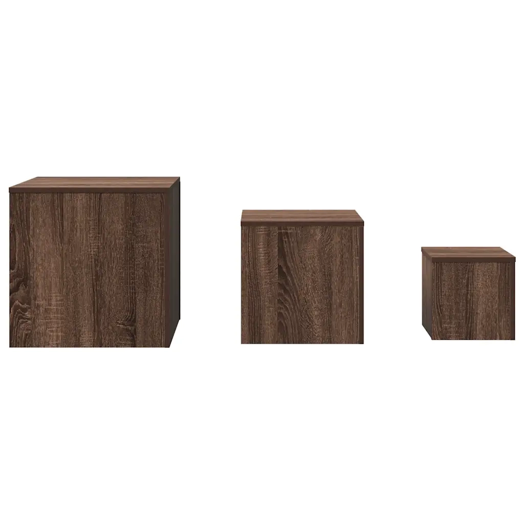 Credenze 3 pz Rovere Marrone in Legno Multistrato cod mxl 33995