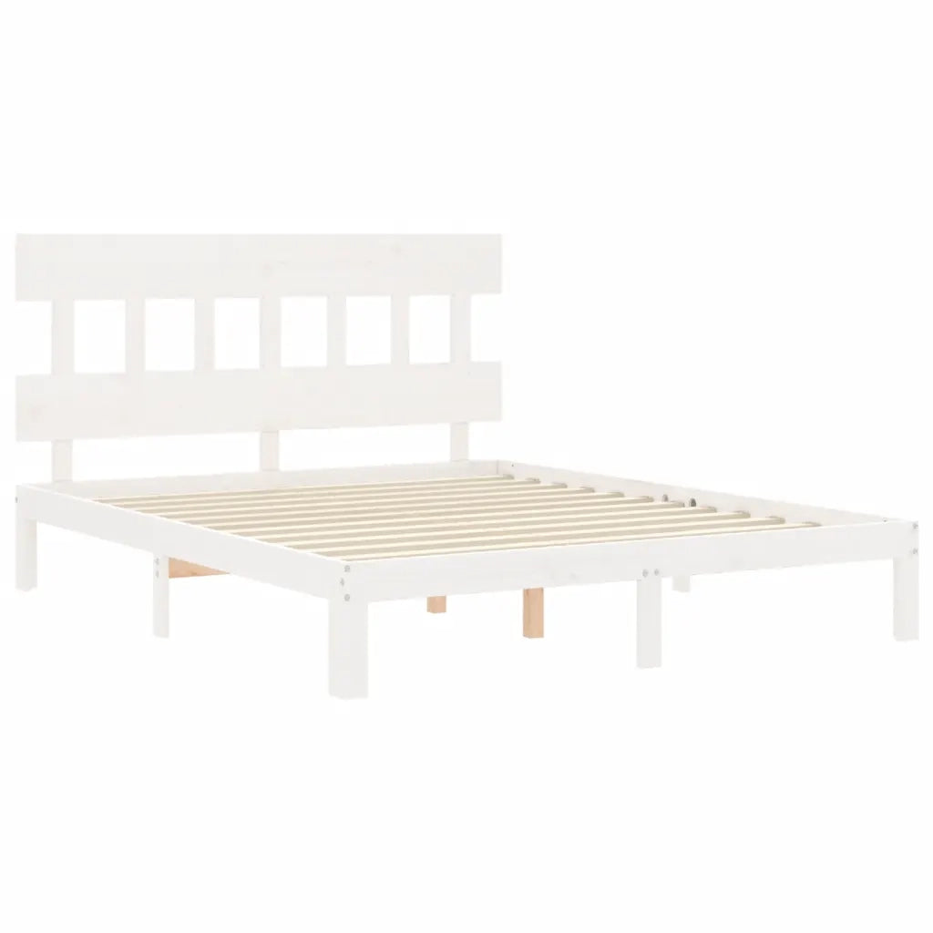 Giroletto senza Materasso Bianco 160x200 cm Legno Massello Pino 3193607