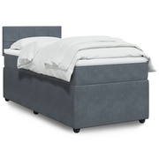Giroletto a Molle con Materasso Grigio Scuro 90x190 cm Velluto 3287627