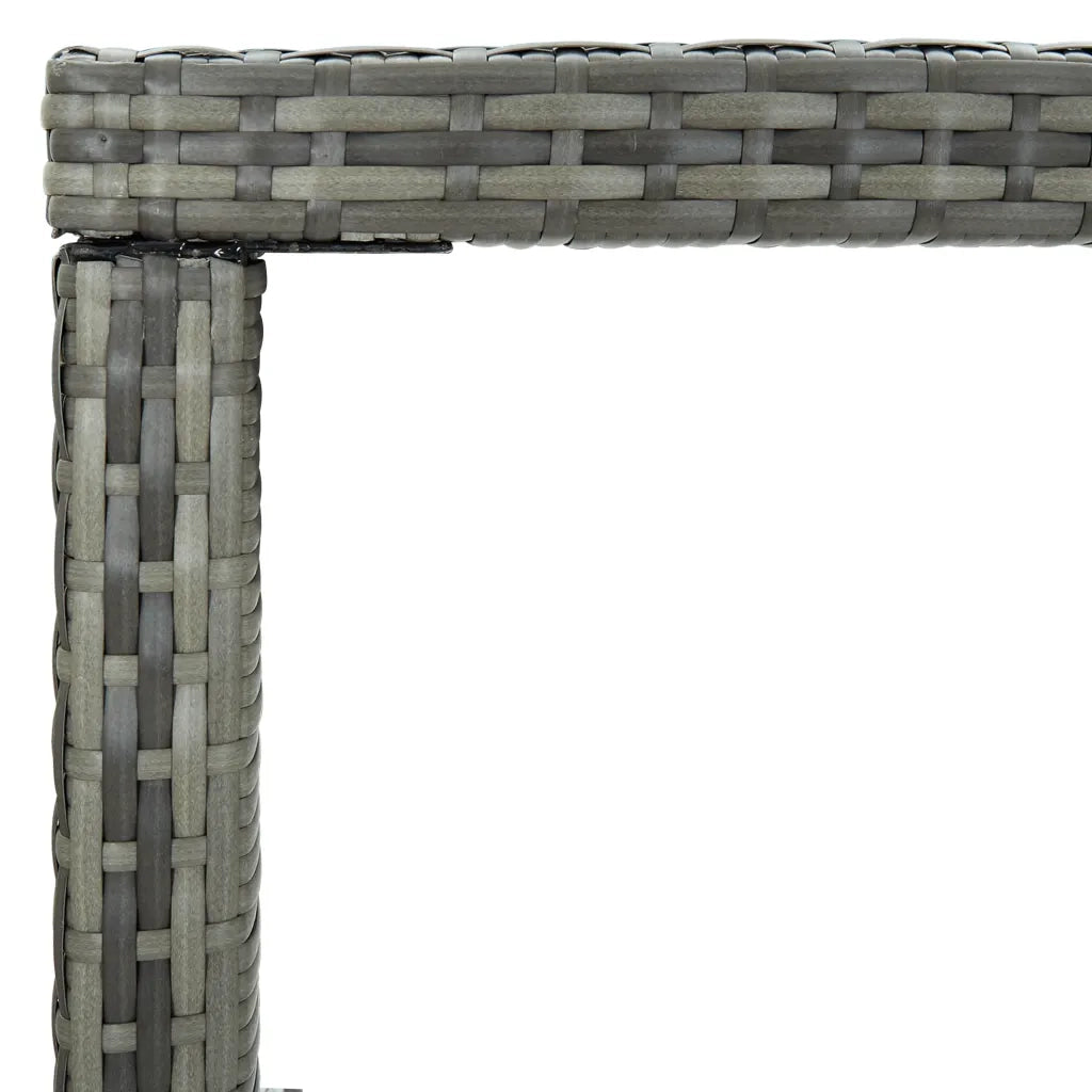 Tavolo da Bar per Esterni Grigio 130x60x110cm Polyrattan Vetro cod mxl 34336