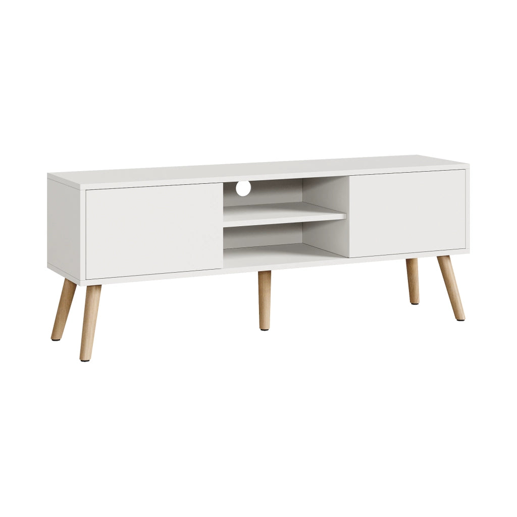 Mobile Porta TV Eskilstuna a 2 Ante e Ripiani 120 x 30 x 47 cm - Bianco [en.casa]