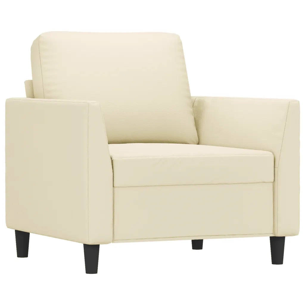 Set di Divani 4 pz con Cuscini crema in Similpelle