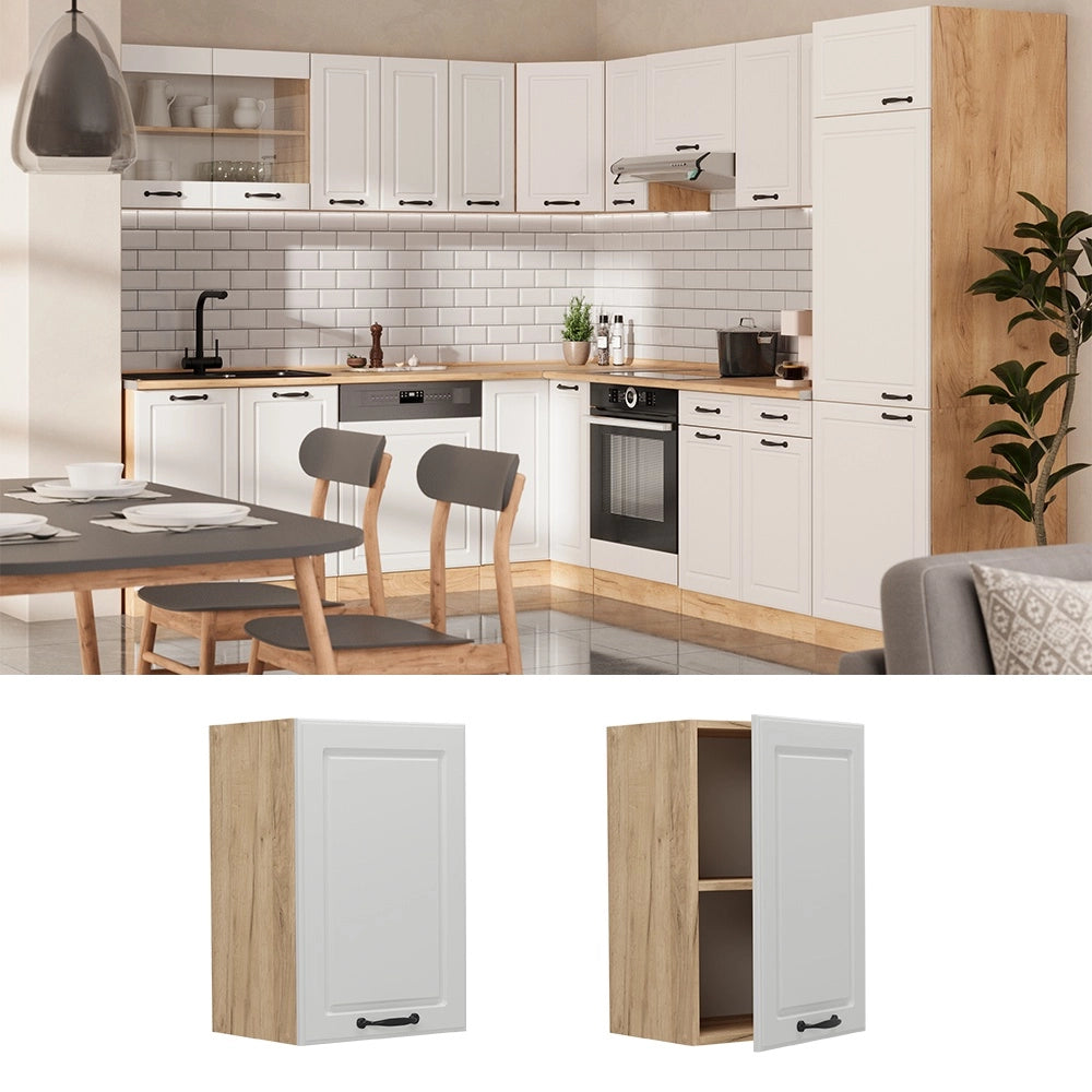 Pensile da cucina R-Line Bianco rustico/Rovere dorato 40 cm Vicco
