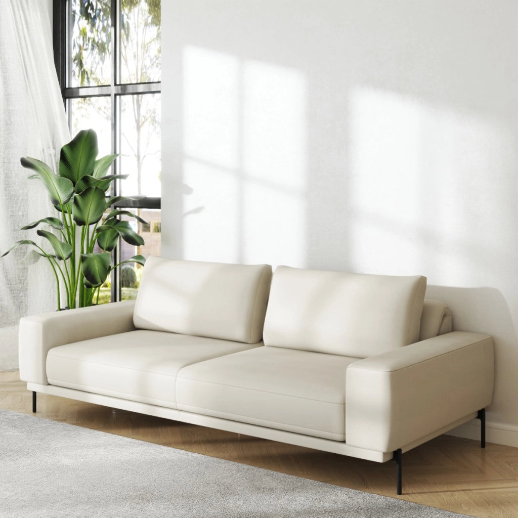 Set divano modulare in pelle ROYAL 2337 con base marmo carrara, Set soggiorno design moderno-Divani