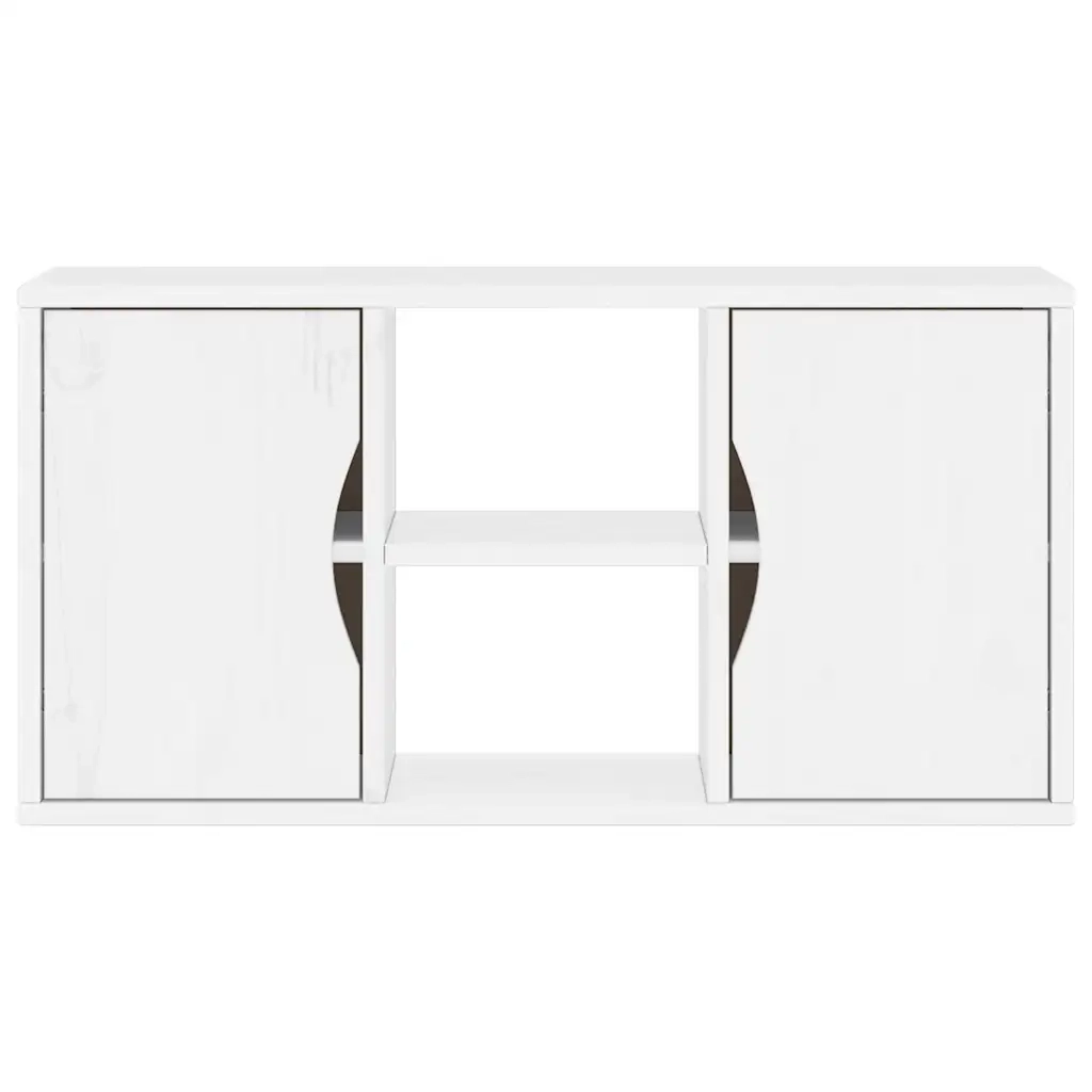 Mobile Porta TV-Mobile per TV-Credenza TV ODDA Bianco 79x24x40 cm Legno Massello di Pino
