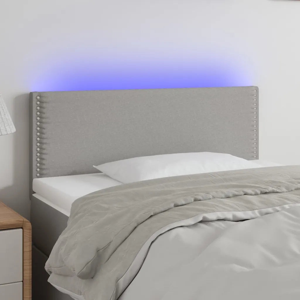 Testiera a LED-Testata con LED Grigio Chiaro 90x5x78/88 cm in Tessuto 383411