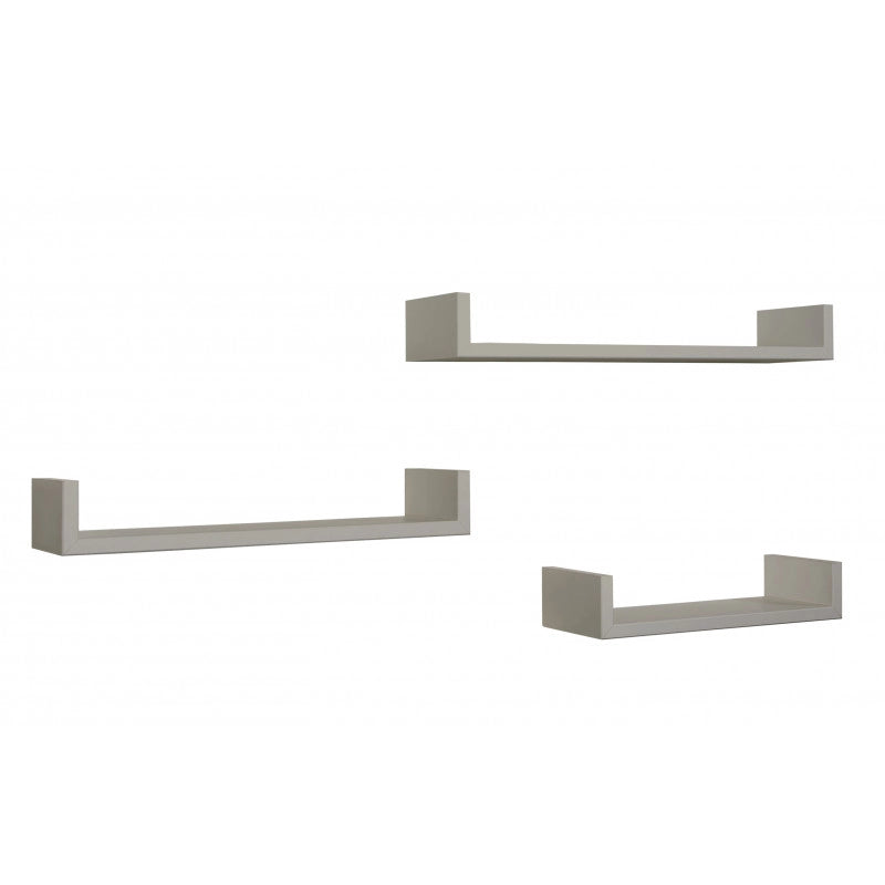 Set di 3 Mensole da Muro, Mensole Muro Design, Mensola da Parete, Marrone Talpa, 60x8 p15,5 cm, 50x8 p15,5 cm e 40x8 p15,5 cm - Calamita