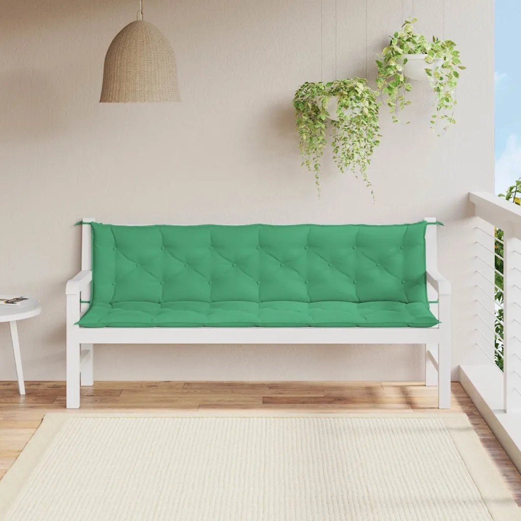 Cuscini per Panca 2 pz Verdi 200x50x7 cm in Tessuto Oxford 315045
