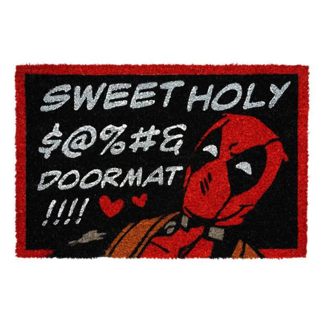 Zerbino Decorativo Motivo Deadpool 40x60cm Antiscivolo Nero / Rosso MARVEL
