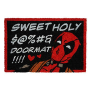 Zerbino Decorativo Motivo Deadpool 40x60cm Antiscivolo Nero / Rosso MARVEL