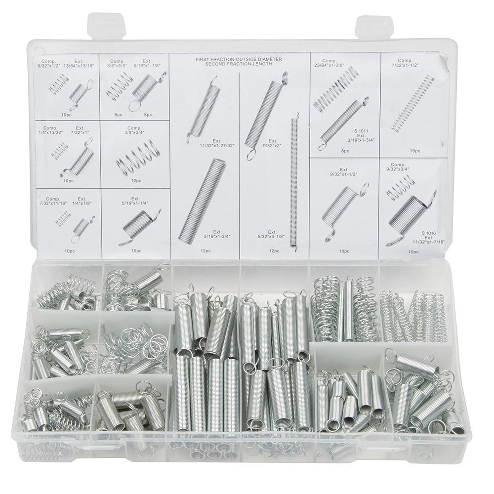 Trade Shop - Kit Assortimento Set Molle A Compressione A Trazione Box 200 Pezzi Varie Misure -