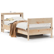 Letto singolo | Letto per adulti | Letto senza Materasso 75x190 cm in Legno Massello Pino