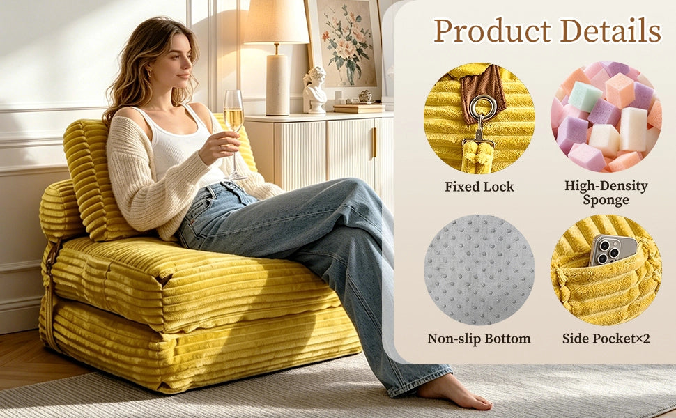 Poltrona Letto Pieghevole ¨C MINIMAL ¨C Futon Convertibile per Soggiorno e Camera