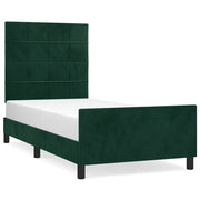 Letto singolo | Letto per adulti | Giroletto senza Materasso Verde Scuro 90x190 cm in Velluto