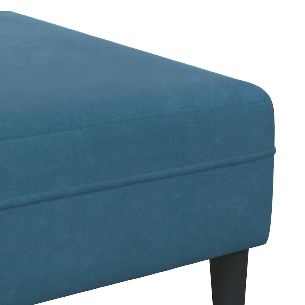 vidaXL Divano in Velluto con cuscino 3 pcs Blu 208 cm Velluto