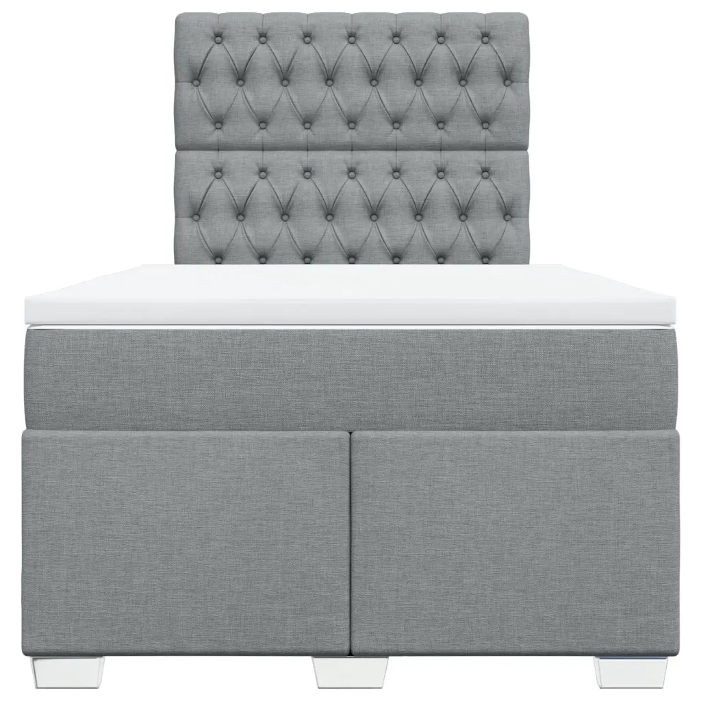 Giroletto a Molle con Materasso Grigio Chiaro 120x200cm Tessuto