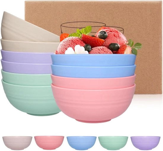Set di ciotole per ramen in ceramica resistente all'urto - design moderno - ideale per bambini e adulti - compatibile con il forno a microonde