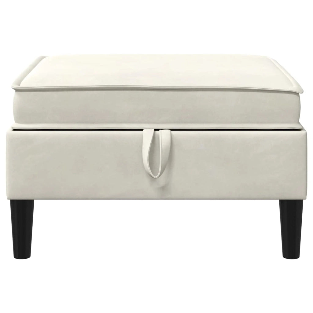 Pouf con Storage Crema Velluto 42027140