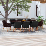Set Mobili da Pranzo per Giardino 9 pz con Cuscini Nero cod mxl 41911