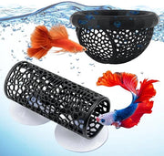 Decorazione per acquario 2 pezzi - Grotta per betta/gambetti - Rifugio - Sicura/Inoffensiva - Con chiusini - Possibilità di ritrazione naturale - Grotta per acquario