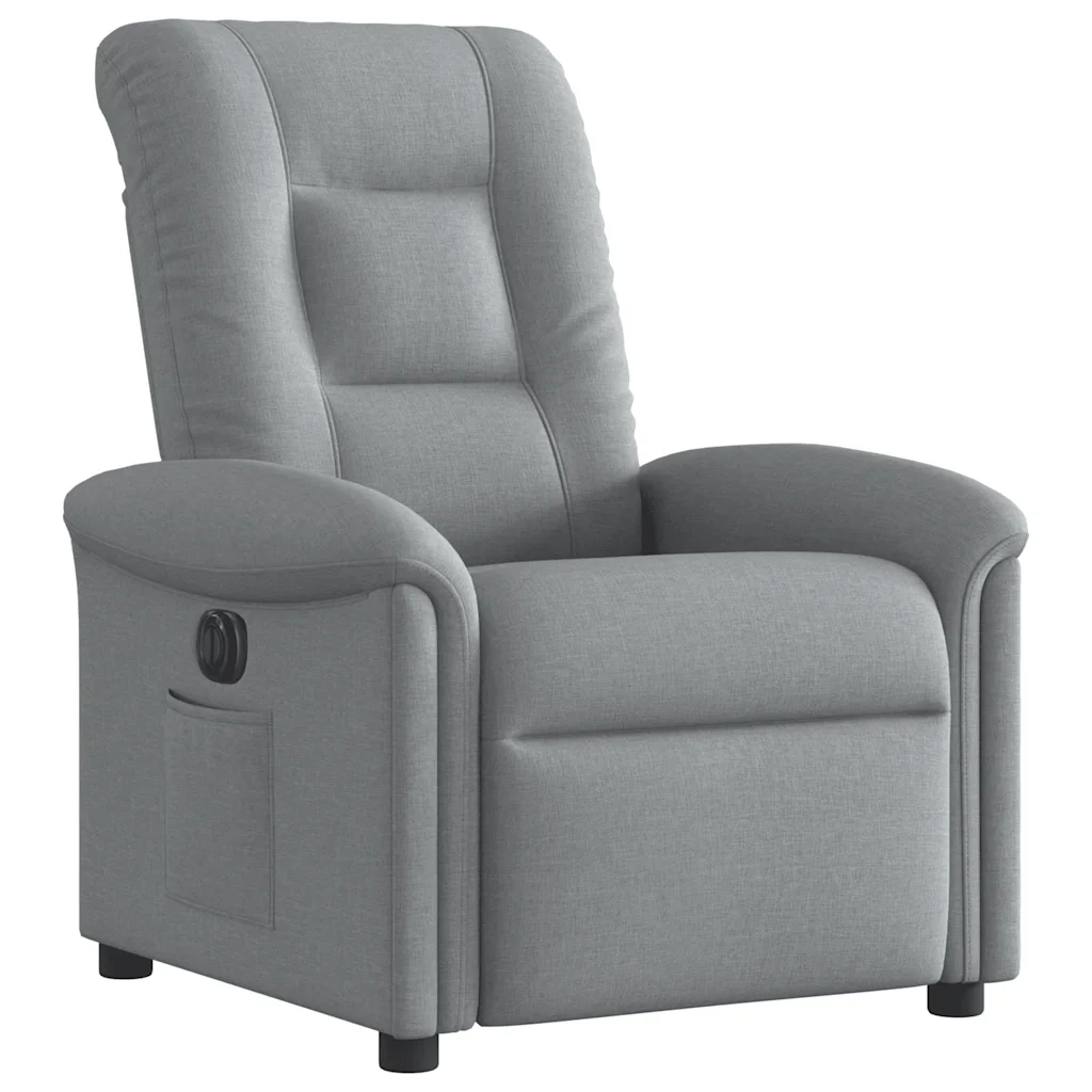 Poltrona Elettrica Reclinabile Grigio Chiaro in Tessuto 3303234