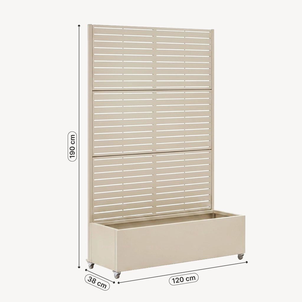 Fioriera con Spalliera Nodepp in Acciaio 190 x 120 x 38 cm - Beige casa.pro
