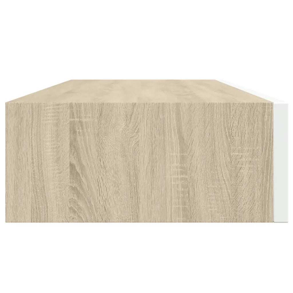 Scaffali a Muro con Cassetti 2pz Bianco Rovere 60x23,5x10cm MDF cod mxl 68081