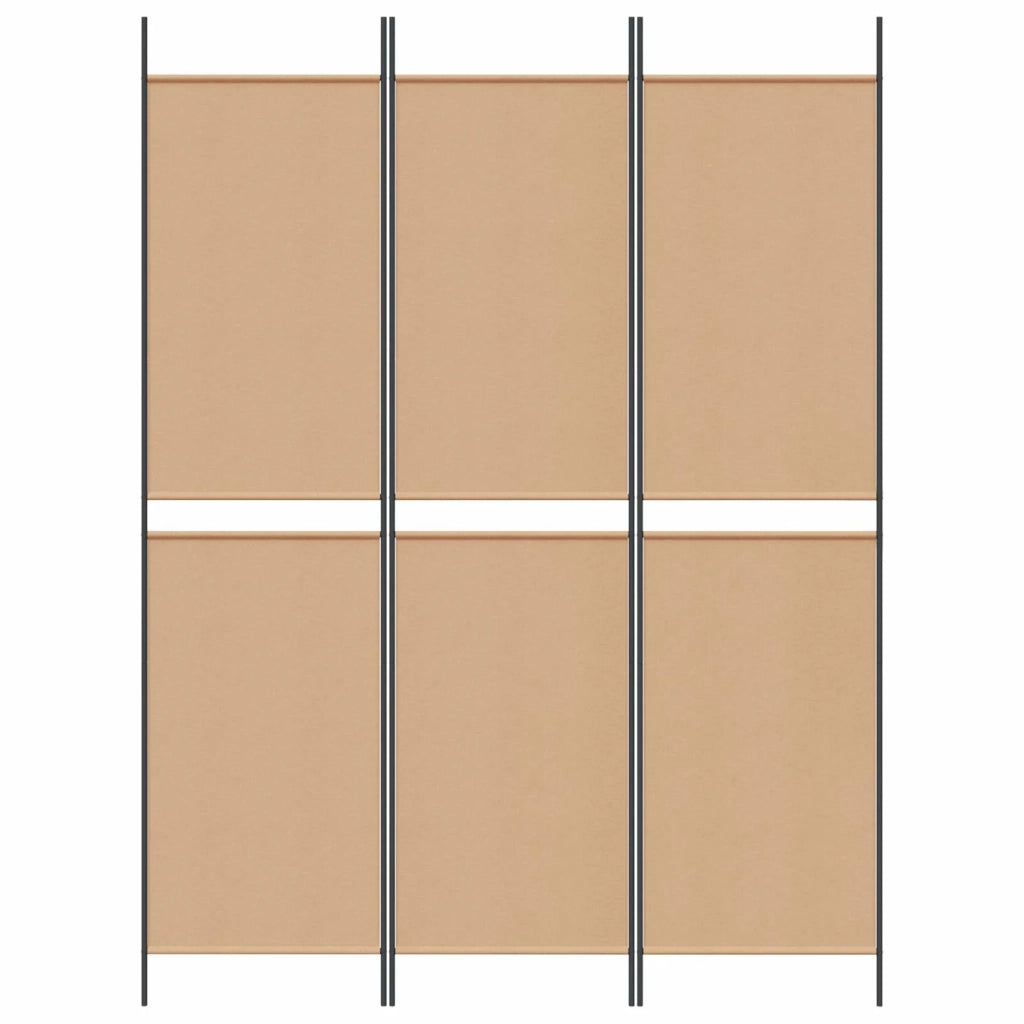 Paravento a 3 pannelli Beige 150 x 200 cm Tessuto