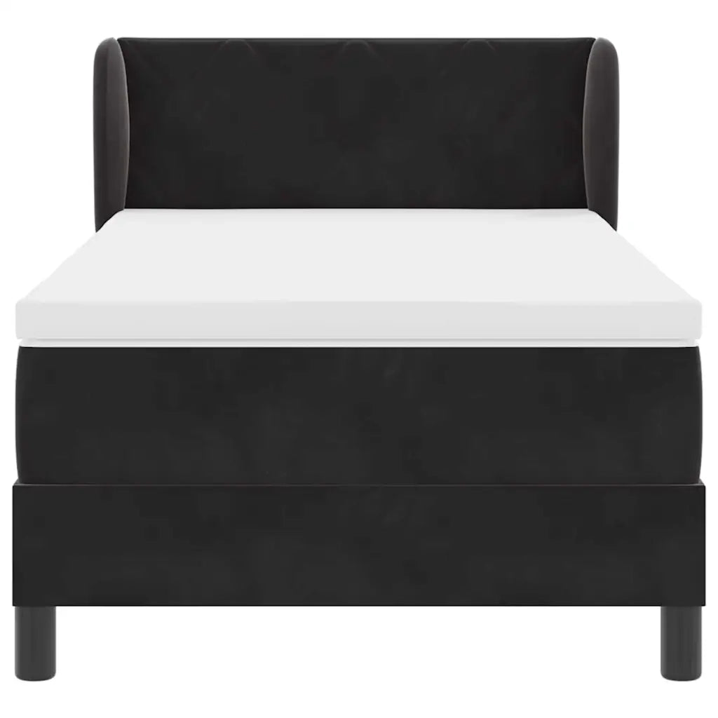 Letto a molle con materasso-Struttura Letto con Materasso Nero 90 x 200 cm Velluto 686471