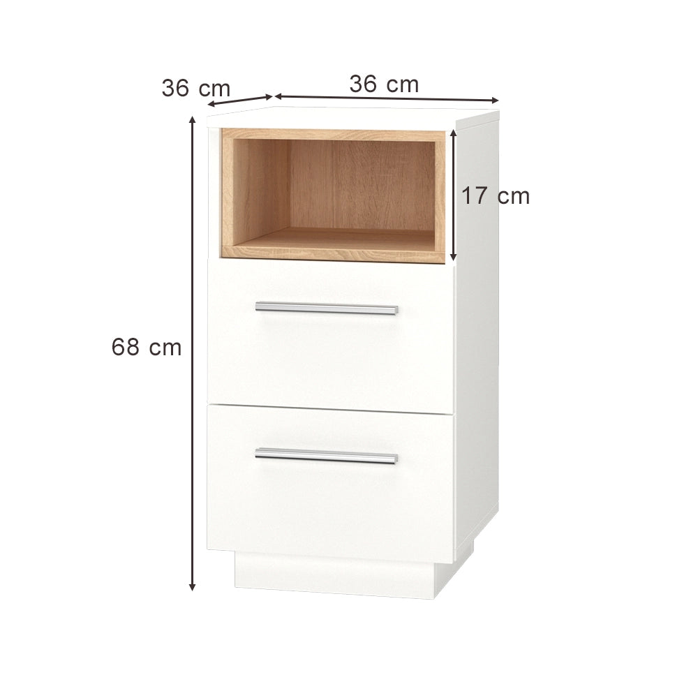 Vicco Comodini camera da letto Bianco 36 x 68 cm Set di 2
