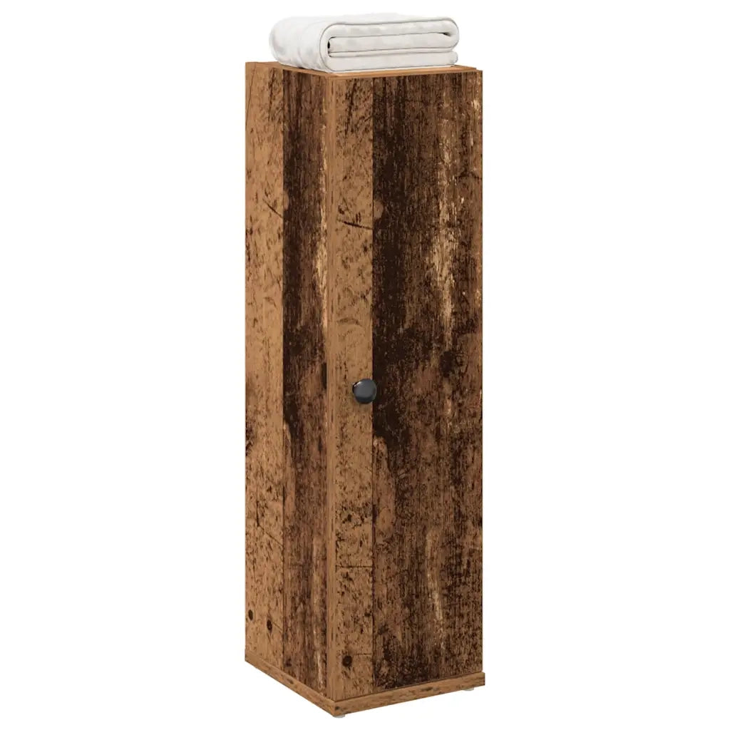 Mobile da Bagno | Armadio da bagno con Portarotolo Legno Antico 20,5x22x72 cm