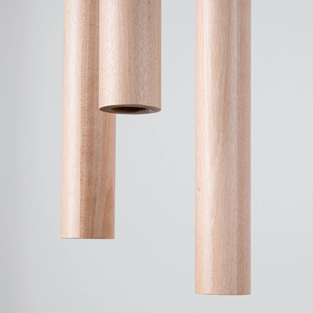 Lampada a sospensione rotonda VELINO nero/legno 3xG9 Pure Lume