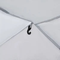 Tenda da Campeggio 4-5 Posti con 4 Porte a Cerniera, Zanzariera e Gancio, 350x350x230cm, Bianca e Blu