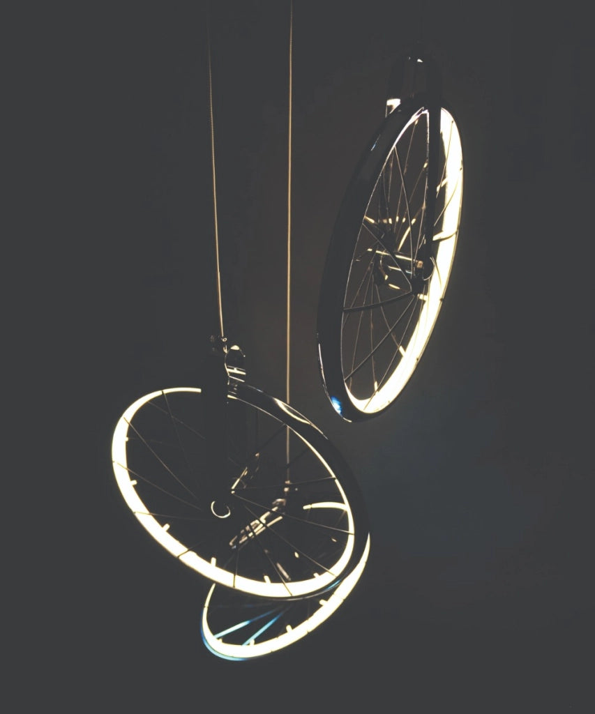 Lampada a sospensione LED 33W cromo Ø36 Polux Bicykl