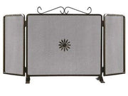 PARASCINTILLE DUE ANTE DECORO FIORE PER CAMINO  cm.90x50h. (677A)    MILLE