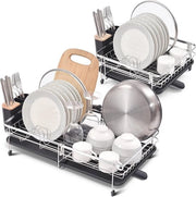 Afdruiprek Expansibile in Acciaio Inox - Bordo Opieggibile con Tasca per Posate Rimosso e Scarico Rotativo