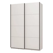 Armadio Camera da Letto Tredozio, Guardaroba Grande Appendiabiti, 145.5x217.5h cm Bianco Opaco