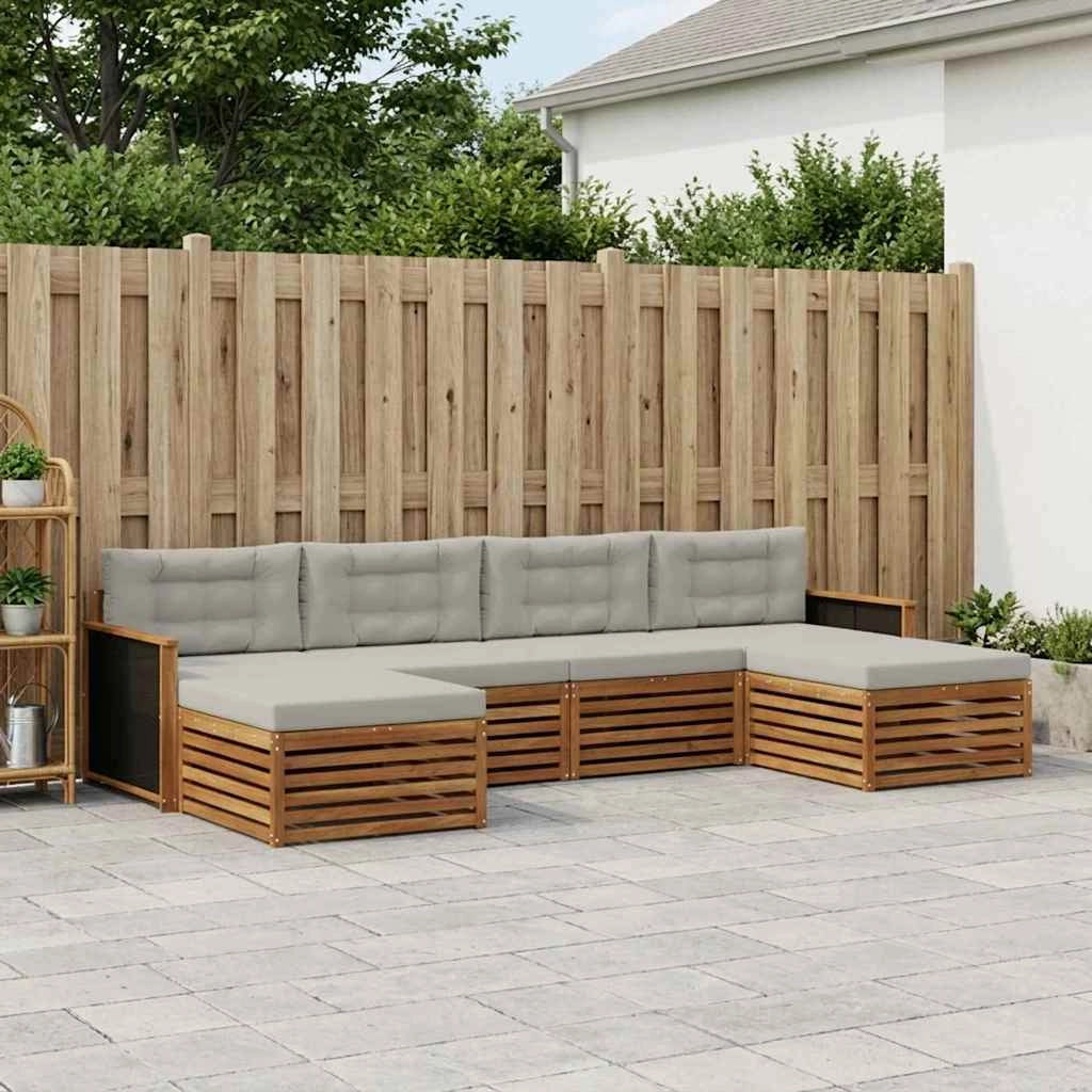 Set di divani da esterno 6 pz Legno di Acacia Massello 3383674