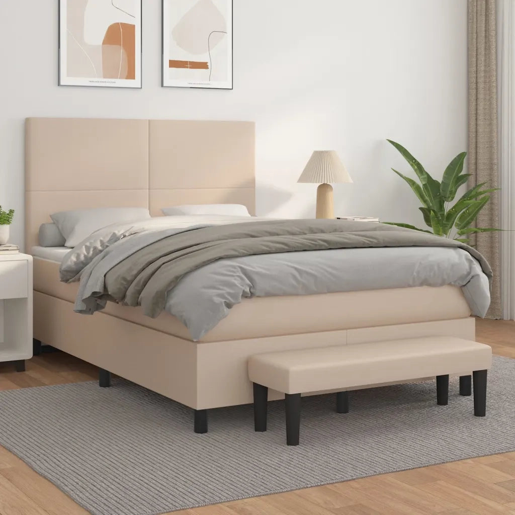 Giroletto a Molle con Materasso Cappuccino 140x200cm Similpelle cod mxl 57572