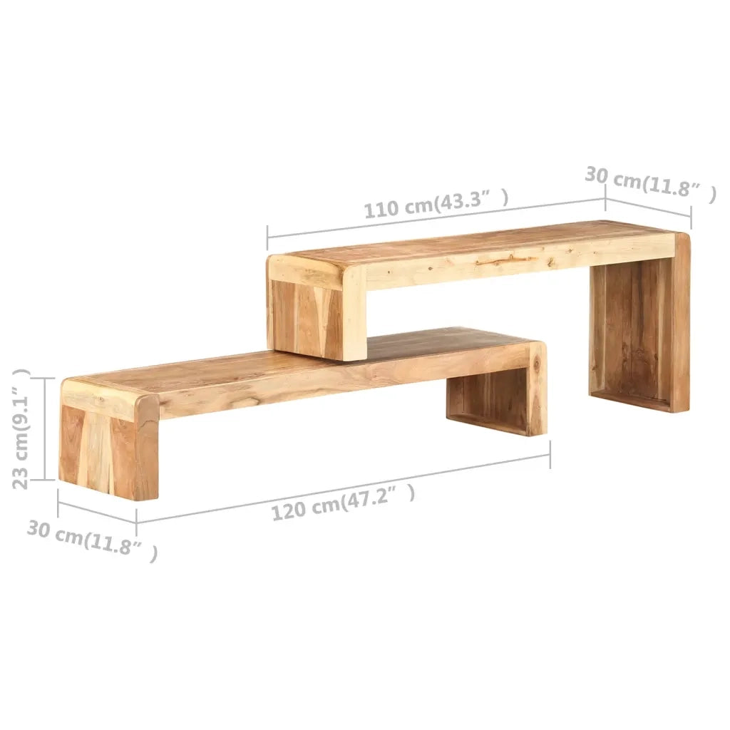 Mobili Porta TV 2 pz in Legno Massello di Acacia 323589