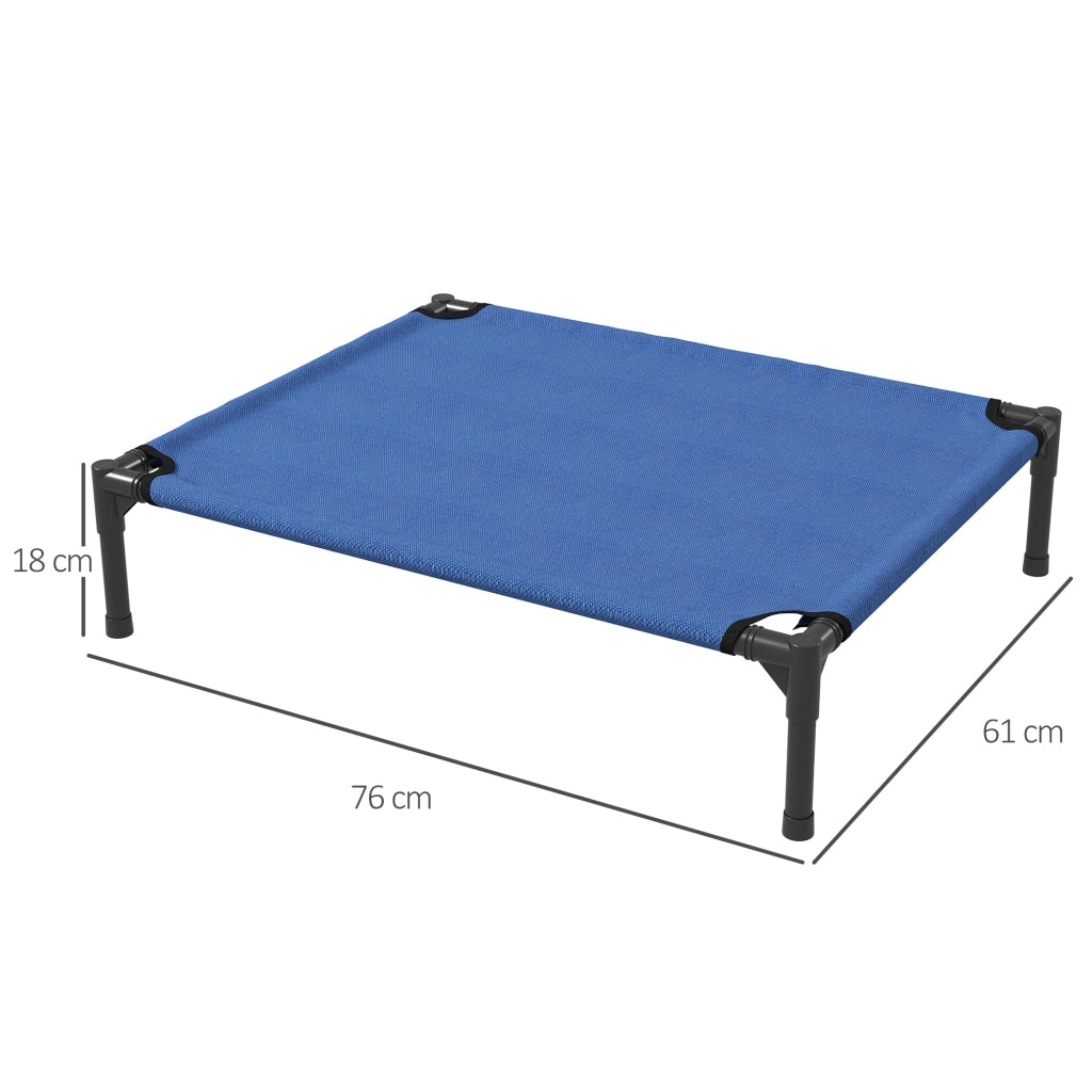 Cuccia per Cani Rialzata Pieghevole Interno Esterno ¨C Zephmum ¨C Metallo Tessuto Oxford Blu 76x61x18 cm