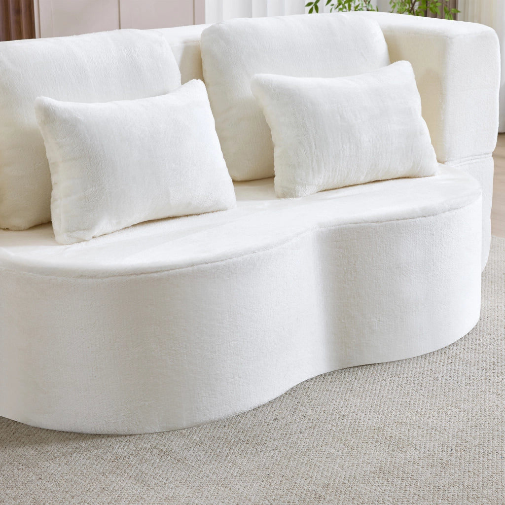 DIVANO MODULARE BIANCO 36 x 36 x 143 cm in schiuma e molle
