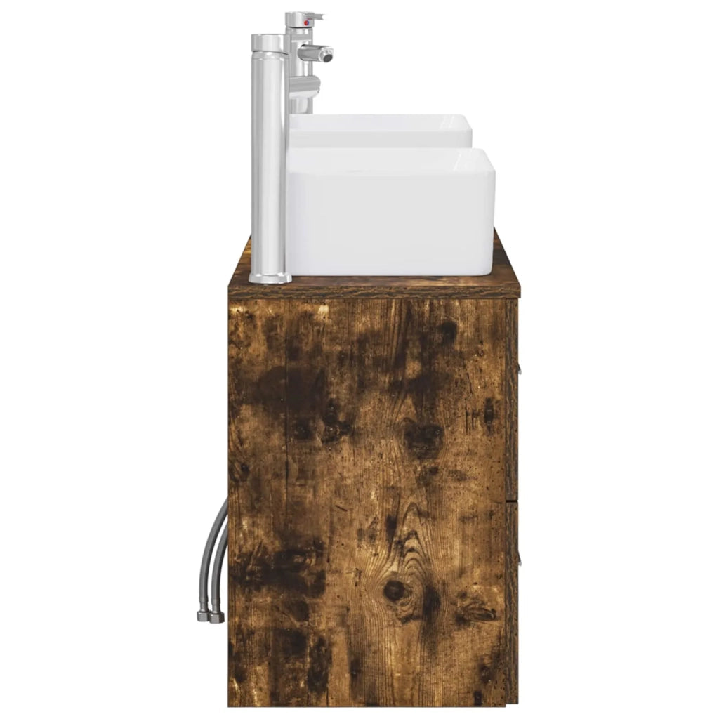 Set di Armadi da Bagno 3 pz Rovere Fumo 53 x 34,5 x 63 cm 3405863