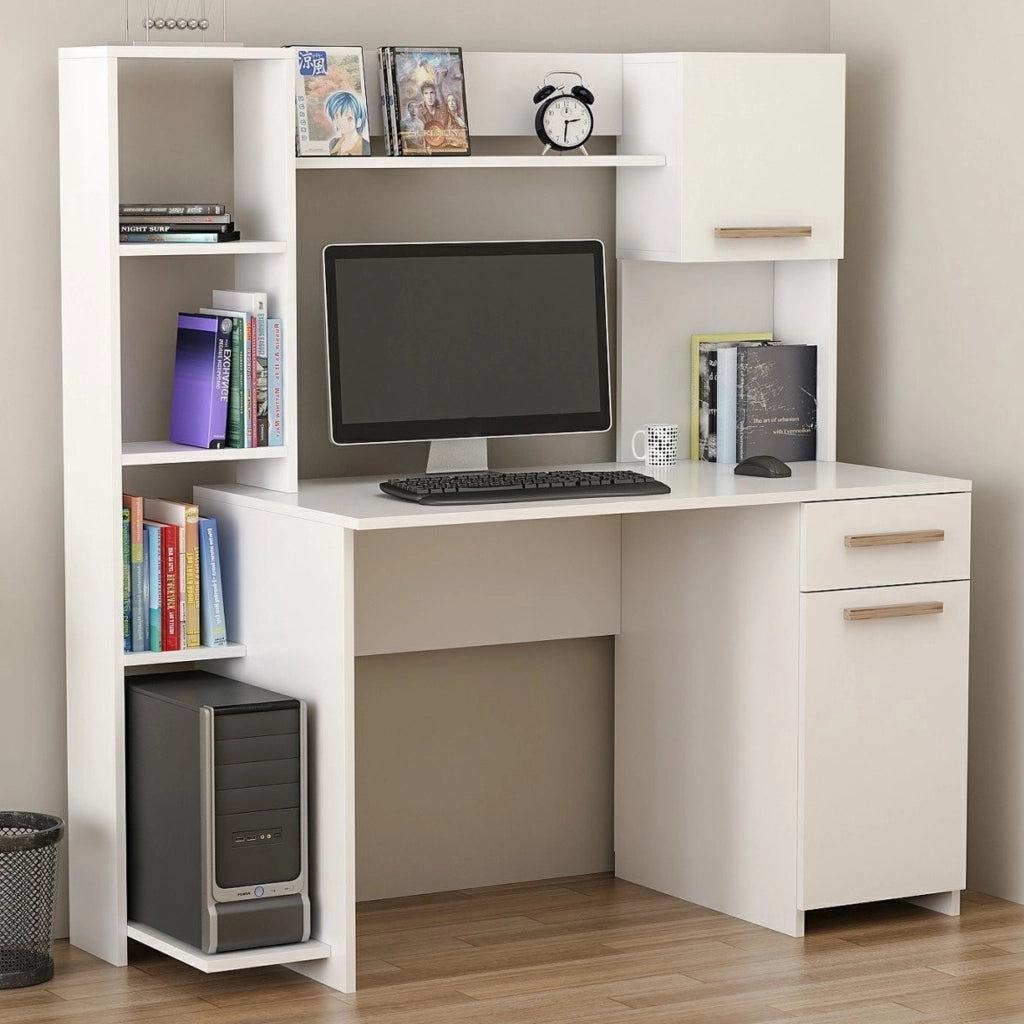 Marrucina, Scrivania 6 Ripiani, 120x60x77h cm Bianco
