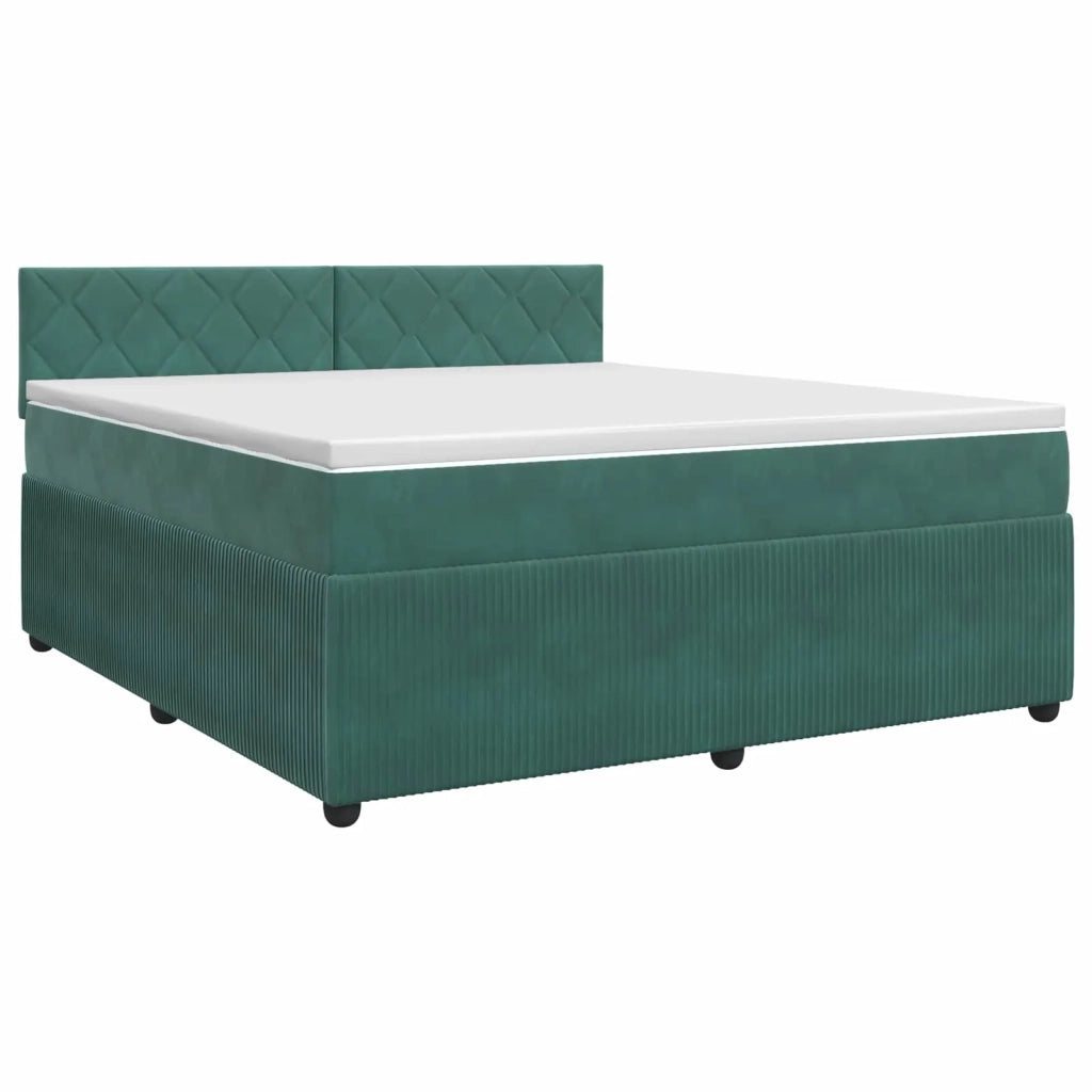 Letto box spring con materasso Verde Scuro 180 x 200 cm Velluto 3451736