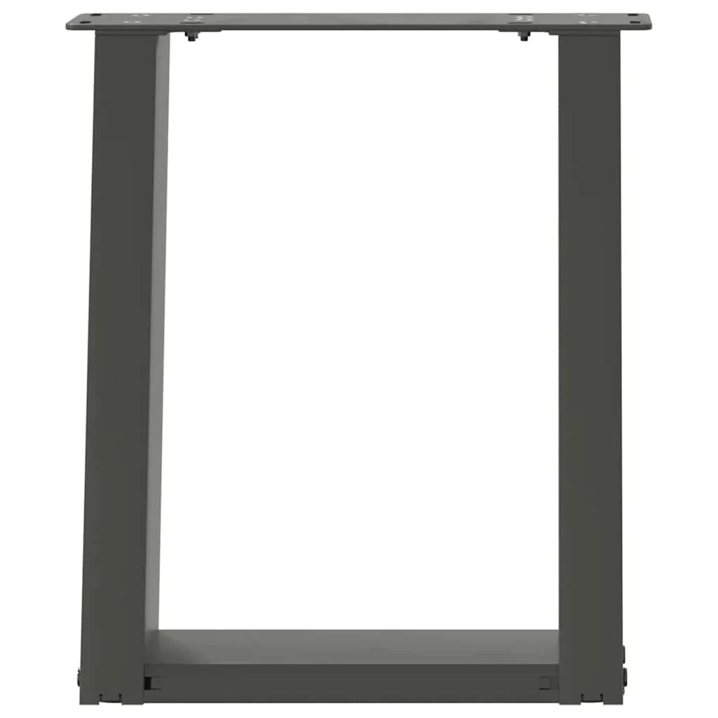 Set di 2 gambe per tavolino da caffè in acciaio angolate a forma di U 28 x 42-43 cm pratiche moderne acciaio antracite 02_0057042