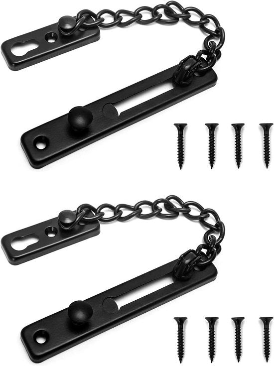 Catena di sicurezza per porte - blocco di sicurezza antifurto - 2 pezzi - acciaio inossidabile
