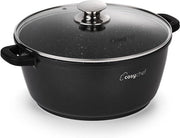 Set di pentole in vetro con coperchio 16 cm, 2 pezzi, con superficie antiaderente, adatto per cottura in induction.